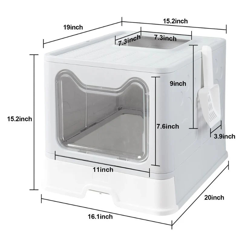 Cat Litter Box with Lid - Dual-entry Design